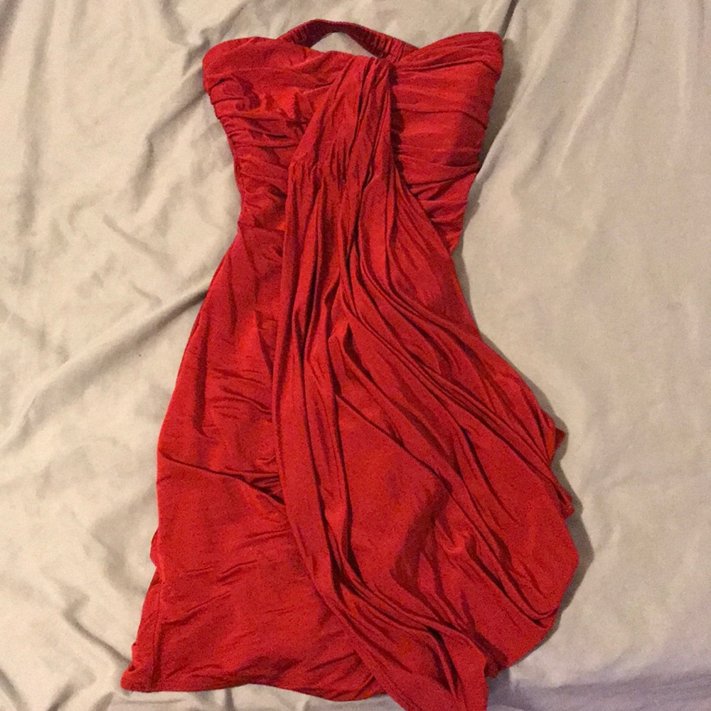 Red Silky Feeling Bodycon Formal Dress